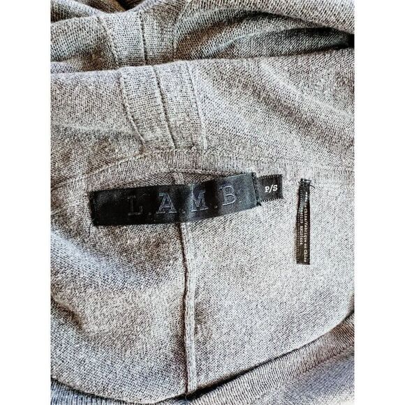 L.A.M.B. Gray Cowl Neck Silk Mix Knit Long Sleeve Sweater Size P/S - Picture 4 of 5
